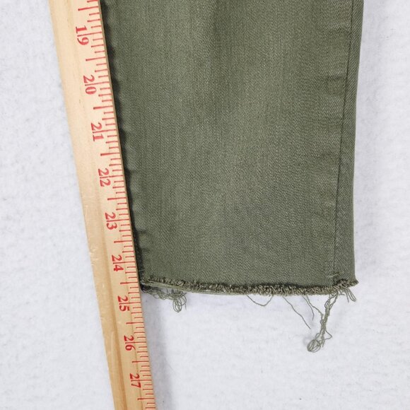 Liverpool Jeans Womens 2 Petite Green Gia Glider Skinny Leg Raw Hem Mid Rise - Picture 6 of 13